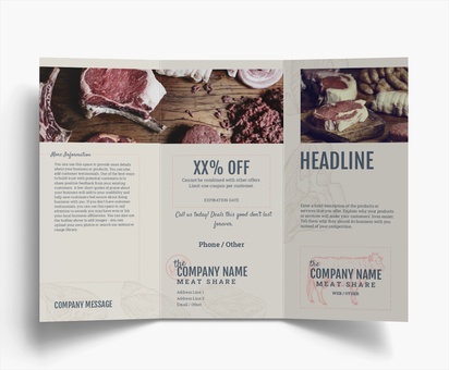 Design Preview for Design Gallery: Butcher Shops Folded Leaflets, Tri-fold DL (99 x 210 mm)