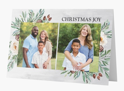 Design Preview for Design Gallery: Rustic Personalized Christmas Cards, Rectangular 18.2 x 11.7 cm