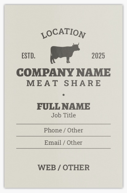 Design Preview for Design Gallery: Butcher Shops Ultra-Thick Business Cards, Standard (85 x 55 mm)