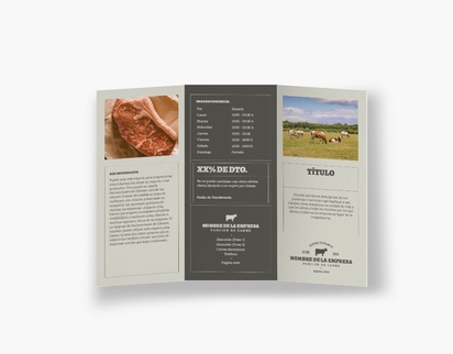 Vista previa del diseño de Galería de diseños de folletos plegados para carnicerías, Tríptico DL (99 x 210 mm)
