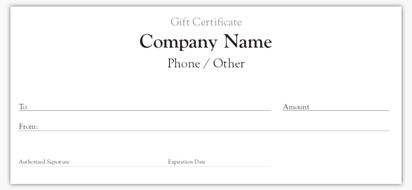 Design Preview for Design Gallery: Conservative Custom Gift Certificates