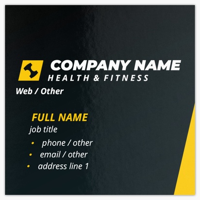 Design Preview for Personal Training Standard Business Cards Templates, Square (2.5" x 2.5")