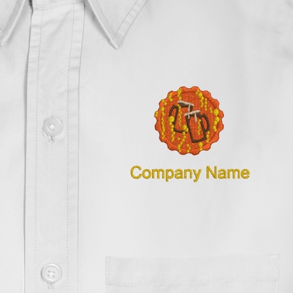 Design Preview for Design Gallery: Food & Beverage Men's Embroidered Dress Shirts, Men's White