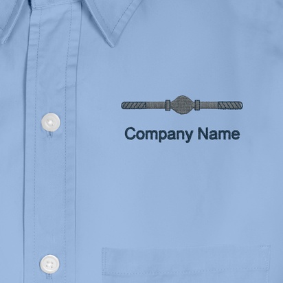 Design Preview for Design Gallery: Manufacturing & Distribution Men's Embroidered Dress Shirts, Men's Blue