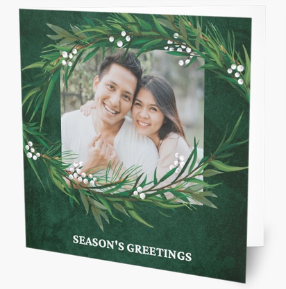 Design Preview for Design Gallery: Newly Married Personalized Christmas Cards, Square 14 x 14 cm