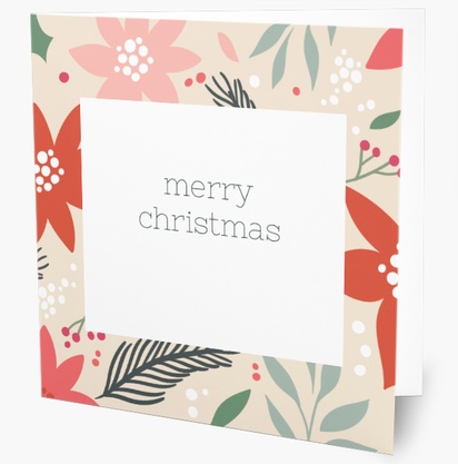 Design Preview for Design Gallery: Floral Personalized Christmas Cards, Square 14 x 14 cm