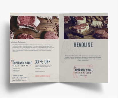 Design Preview for Design Gallery: Butcher Shops Folded Leaflets, Bi-fold A5 (148 x 210 mm)