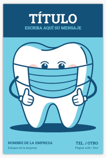 Un reapertura de odontología dientes diseño blanco azul