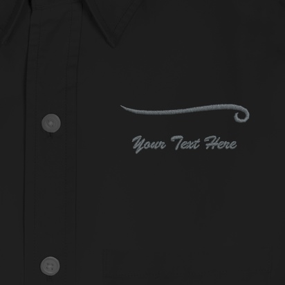 Design Preview for Design Gallery: Sports Men's Embroidered Dress Shirts, Men's Black