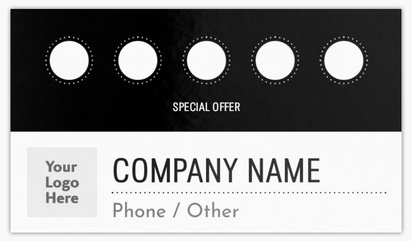 A photo simple white black design for Loyalty Cards with 1 uploads