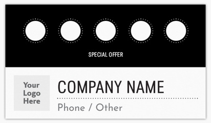 A photo simple white black design for Loyalty Cards with 1 uploads
