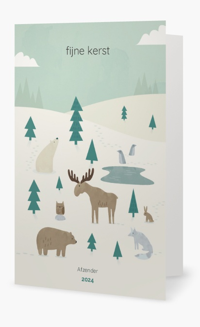Voorvertoning ontwerp voor Ontwerpgalerij: Winterse taferelen Kerstkaart, 18.2 x 11.7 cm  Gevouwen
