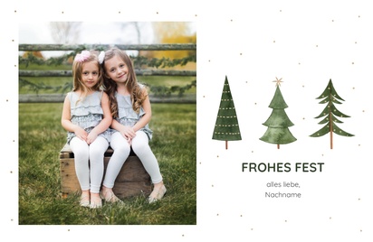Designvorschau für Designgalerie: Weihnachtskarten Bäume & Kränze, 18.2 x 11.7 cm  Flach