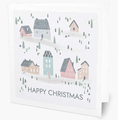 Design Preview for Design Gallery: Snowflakes & Winter Scenes Personalized Christmas Cards, Square 14 x 14 cm