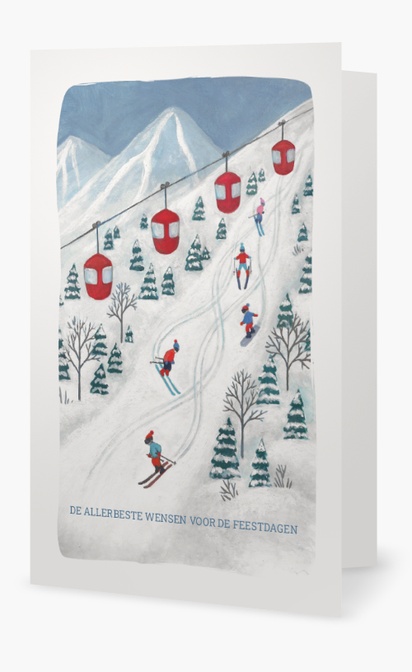Voorvertoning ontwerp voor Ontwerpgalerij: Winterse taferelen Kerstkaart, 18.2 x 11.7 cm  Gevouwen