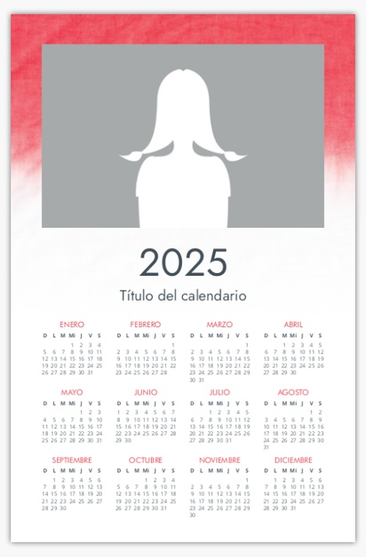 Un calendario de pósteres acuarela diseño rosa blanco para Empresas con 1 imágenes