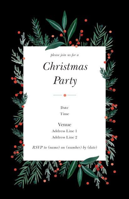 Design Preview for Templates for Seasonal Invitations and Announcements , Flat 11.7 x 18.2 cm