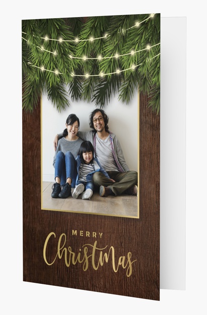 Design Preview for Design Gallery: Rustic Personalized Christmas Cards, Rectangular 18.2 x 11.7 cm