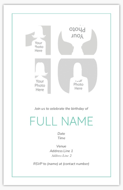 Design Preview for Birthday Invitation Designs and Templates, 15.2 x 22.9 cm