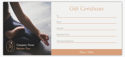 Design Preview for Design Gallery: Health & Wellness Custom Gift Certificates