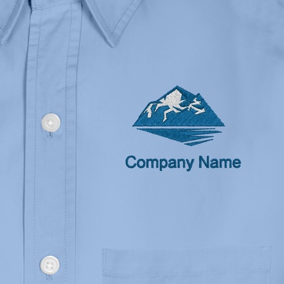 Design Preview for Design Gallery: Travel & Accommodation Men's Embroidered Dress Shirts, Men's Blue