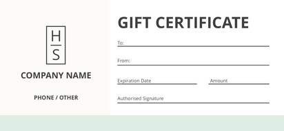 Design Preview for Design Gallery: Art & Entertainment Gift Certificates