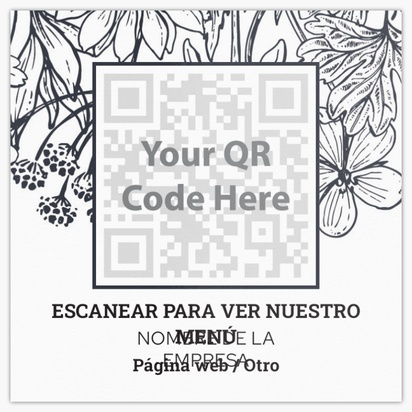 Un menú qr foto diseño blanco negro para Código QR