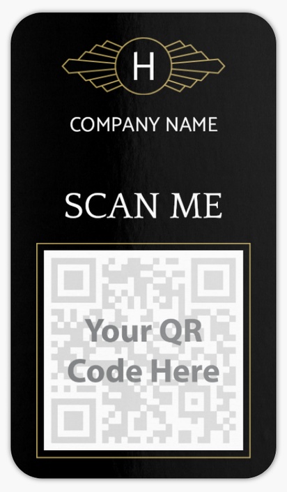 A add logo badge black gray design for QR Code
