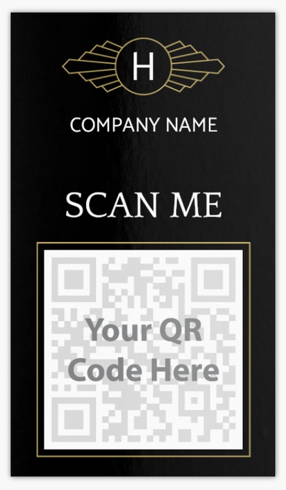 A add logo badge black brown design for QR Code