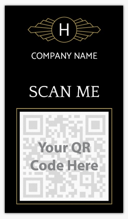 A add logo badge black gray design for QR Code