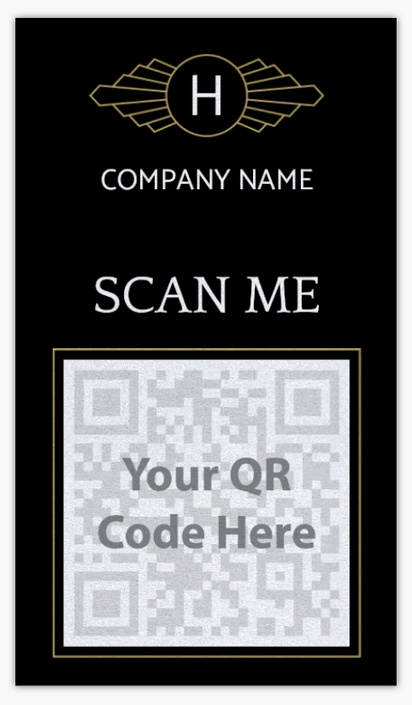 A add logo badge black brown design for QR Code