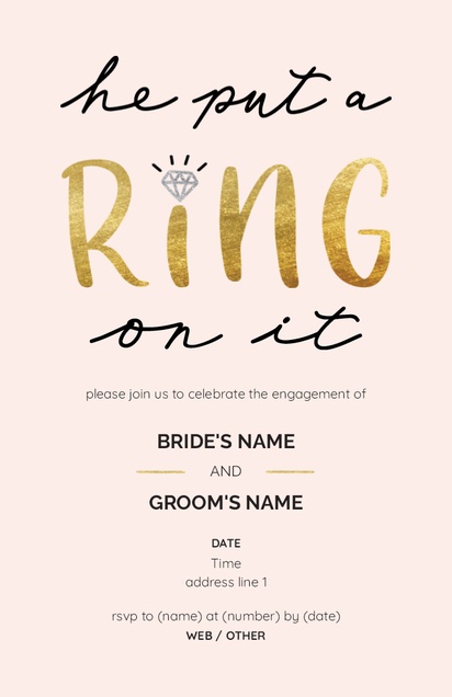 A ring engagement ring white cream design for Elegant
