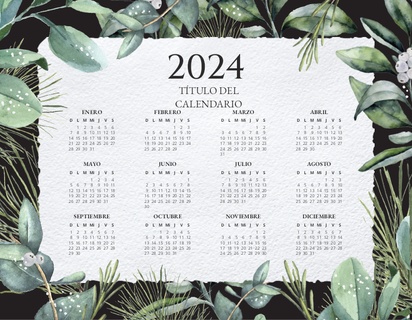 Un floral calendario de pósteres diseño blanco gris para Empresas