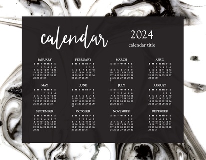 A typographical calendar black white design for Events