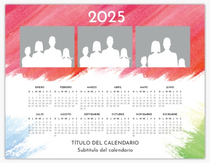 Un calendario de pósteres colorido diseño rosa gris para Eventos con 3 imágenes