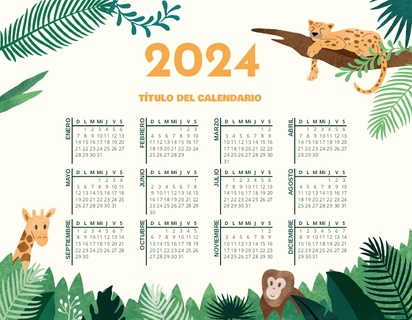 Un selva calendario diseño gris blanco para Animales