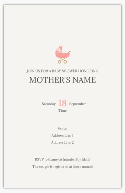A birth announcement baby girl white purple design for Traditional & Classic