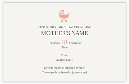 A birth announcement baby white gray design for Traditional & Classic