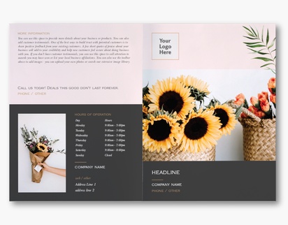 Design Preview for Design Gallery: Florists Custom Brochures, 11" x 17" Bi-fold
