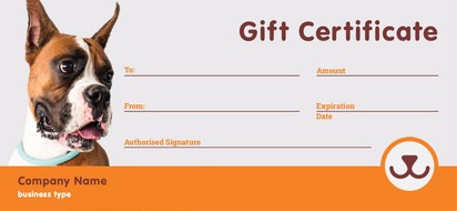 Design Preview for Design Gallery: Animals & Pet Care Gift Certificates