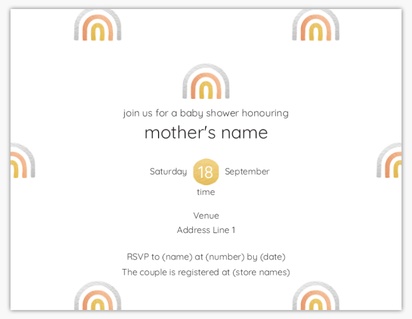 Design Preview for Design Gallery: Rainbow Baby Shower Invitations, 5.5" x 4"