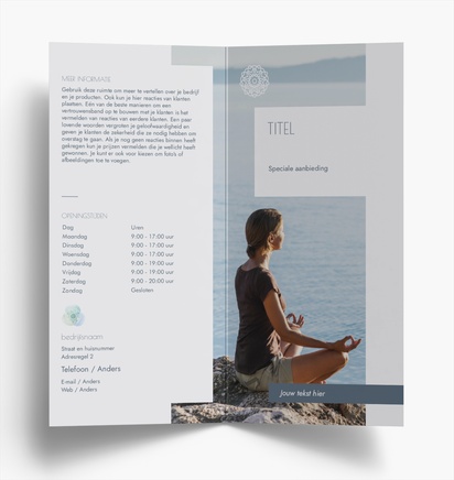 Voorvertoning ontwerp voor Ontwerpgalerij: Yoga en pilatus Folders, Tweeluik DL (99 x 210 mm)