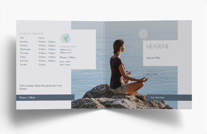 Design Preview for Design Gallery: Yoga & Pilates Folded Leaflets, Bi-fold Square (148 x 148 mm)