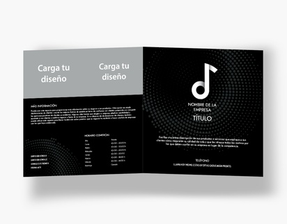 Vista previa del diseño de Galería de diseños de folletos plegados para música, Díptico Cuadrado (210 x 210 mm)
