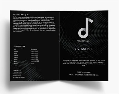 Forhåndsvisning av design for Designgalleri: Musikk Brosjyrer, 2-fløyet A6 (105 x 148 mm)