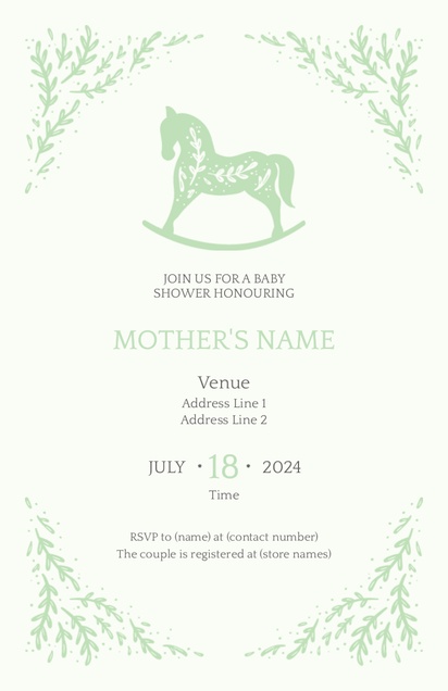 Design Preview for Design Gallery: Nursery & Décor Baby Shower Invitations, 4.6” x 7.2”