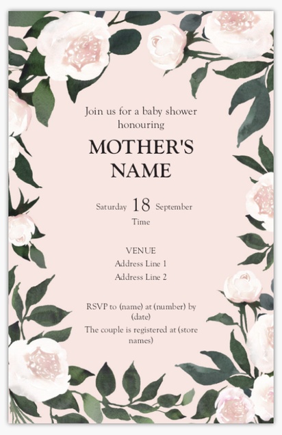 Design Preview for Baby Shower Invitations, 4.6” x 7.2”