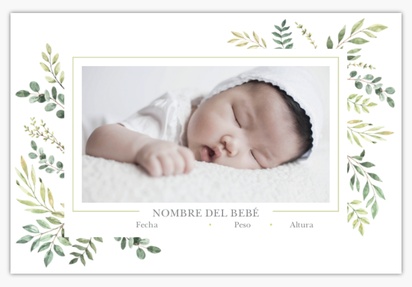 Un verdor simple hojas diseño blanco gris para Bebés con 1 imágenes