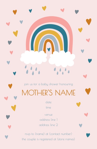 Design Preview for Design Gallery: Rainbow Baby Shower Invitations, 4.6” x 7.2”