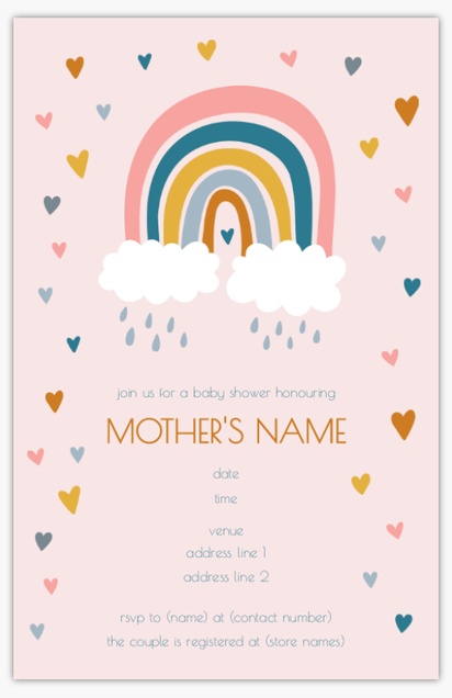Design Preview for Design Gallery: Rainbow Baby Shower Invitations, 4.6” x 7.2”
